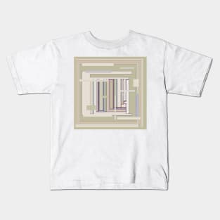 Metaphysical Oatmeal Taupe Sage geometric techy graphic design Kids T-Shirt